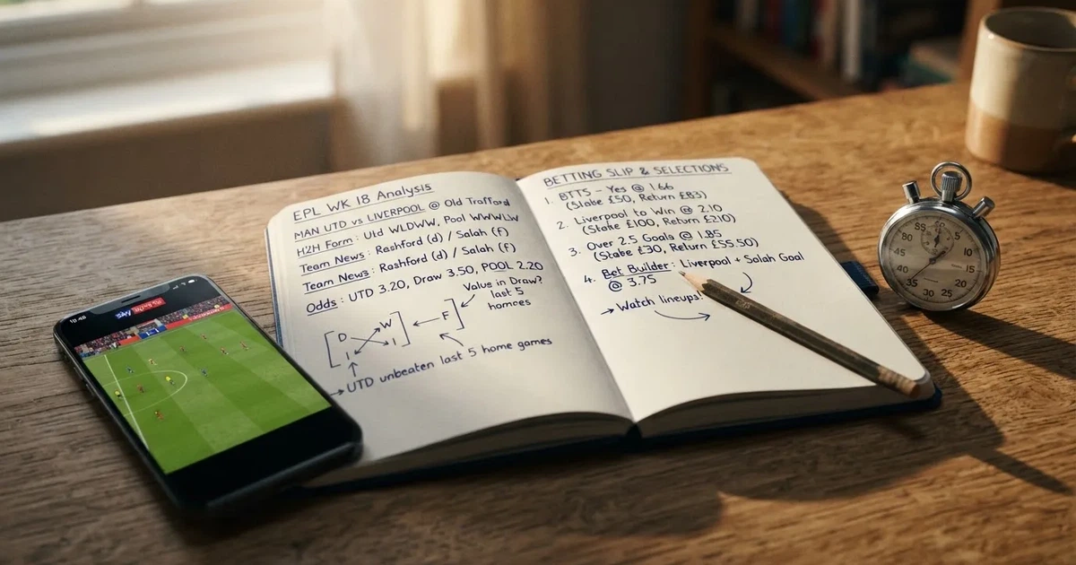 An open notebook with a pencil and a stopwatch on a wooden table